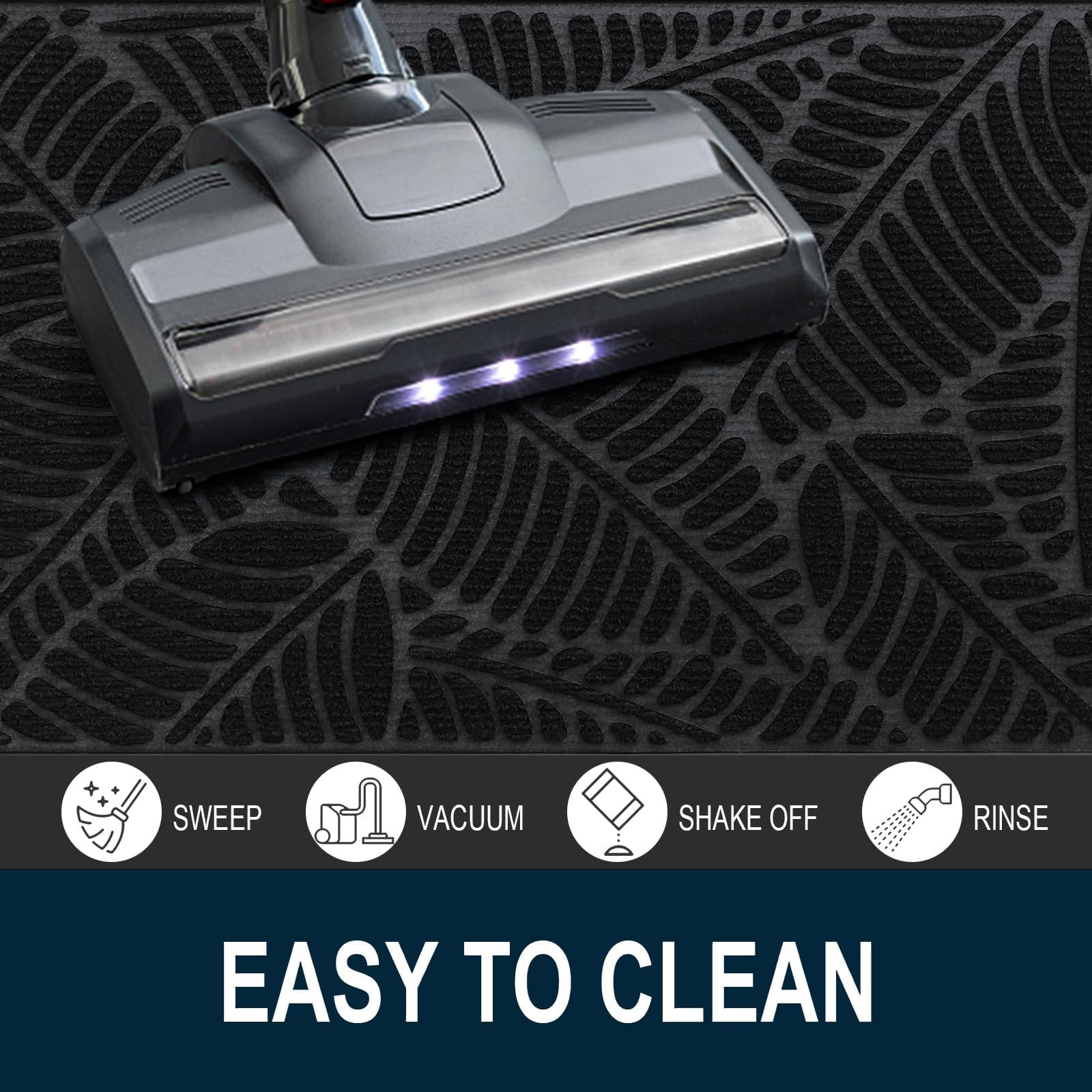 Colorxy felpudo junto a una regla para comparar su tamaño 47x23 cm