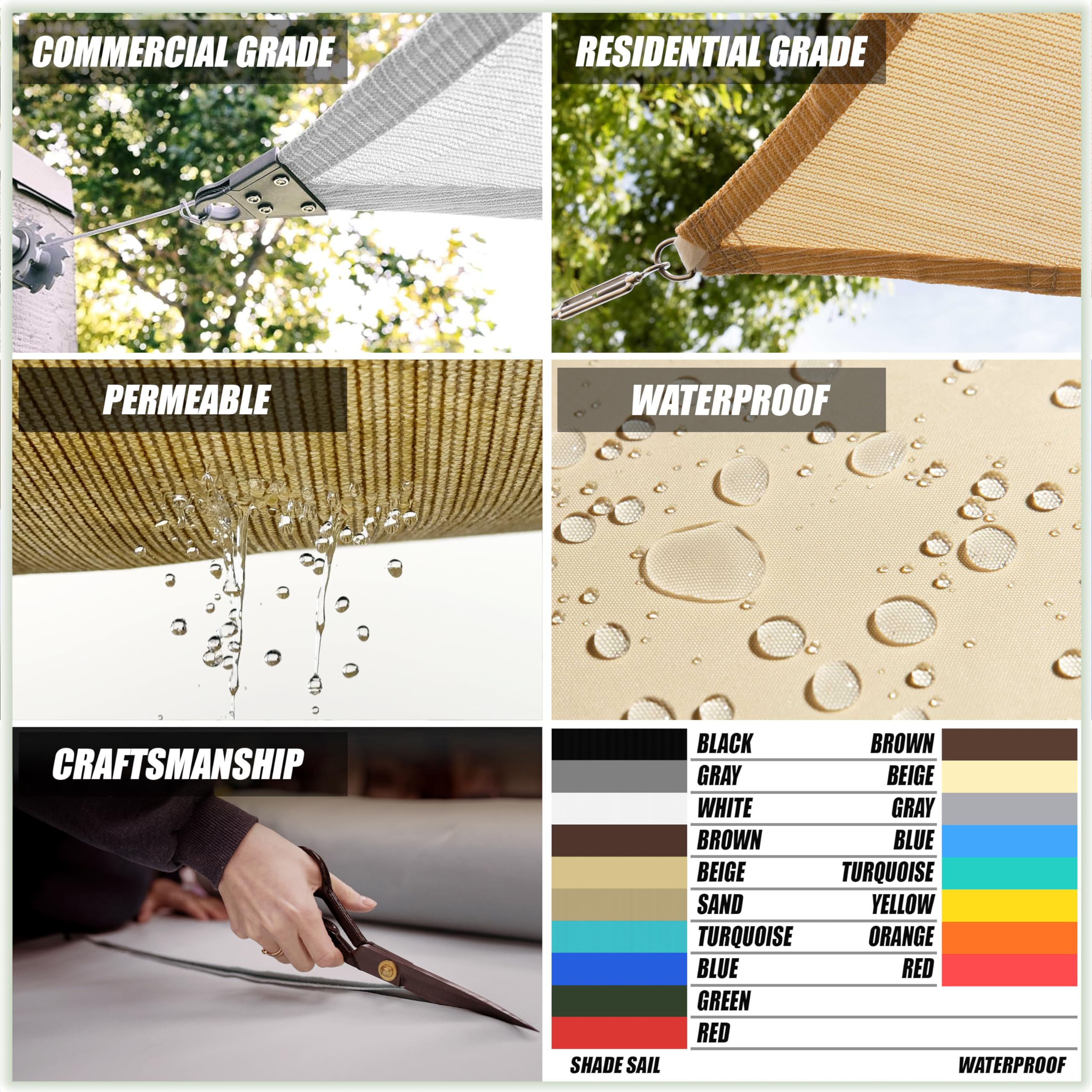 ColourTree vela instalada en patio creando sombra fresca y cómoda