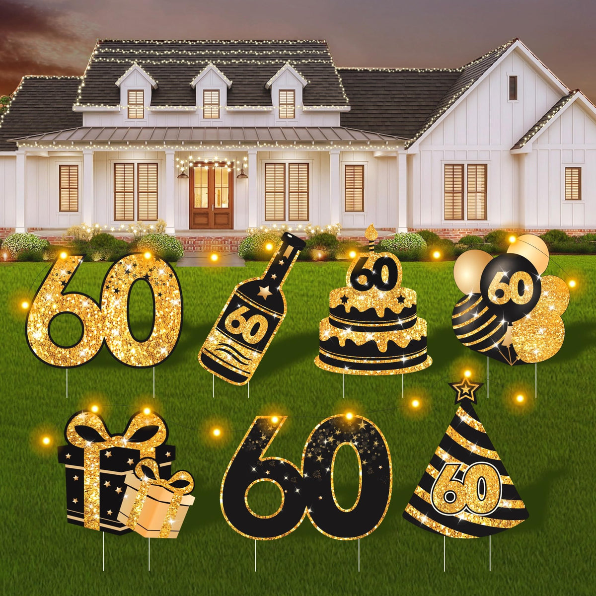 ComboJoy cartel frontal 60 que destaca celebración con elegante visibilidad