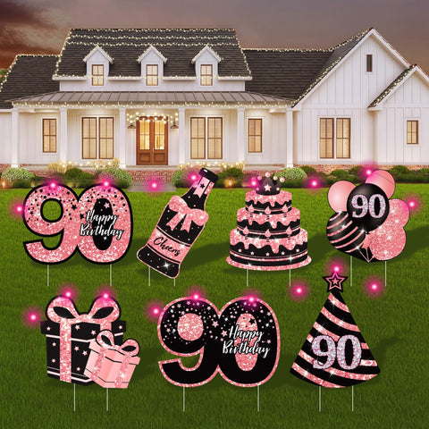 ComboJoy cartel frontal en rosa y negro mostrando mensaje 90th, aporte elegante