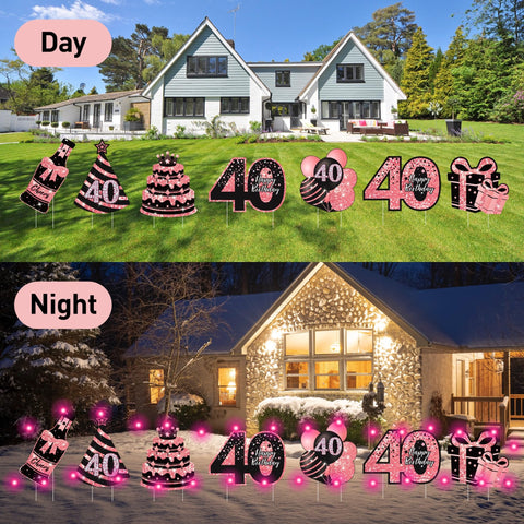 ComboJoy luces LED envueltas en estaca mostrando brillo nocturno