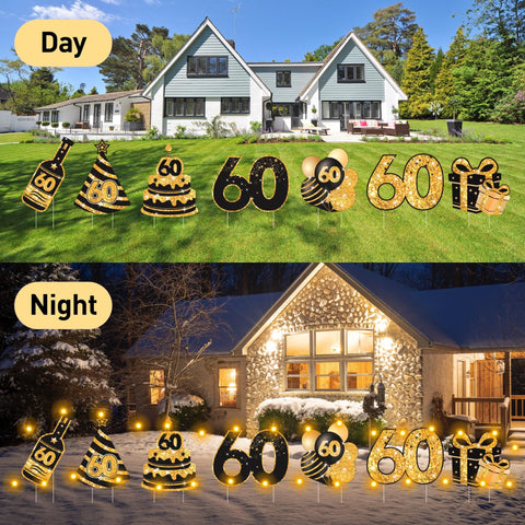 ComboJoy luces LED envueltas en estacas para brillo nocturno festivo
