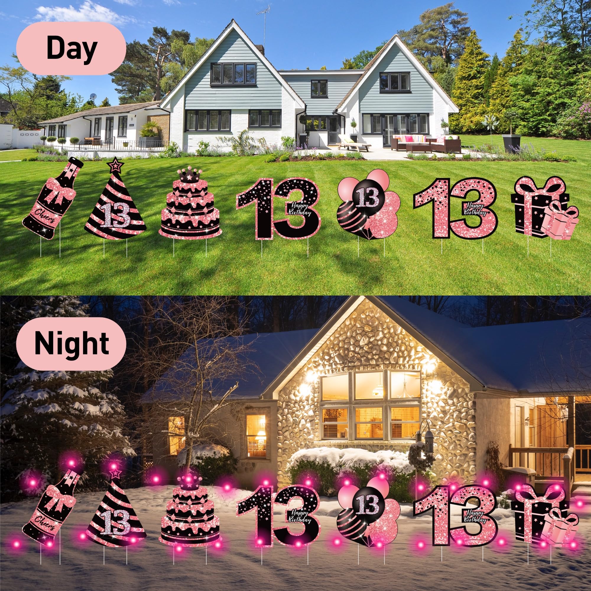 ComboJoy tiras LED rosas encendidas creando ambiente nocturno brillante