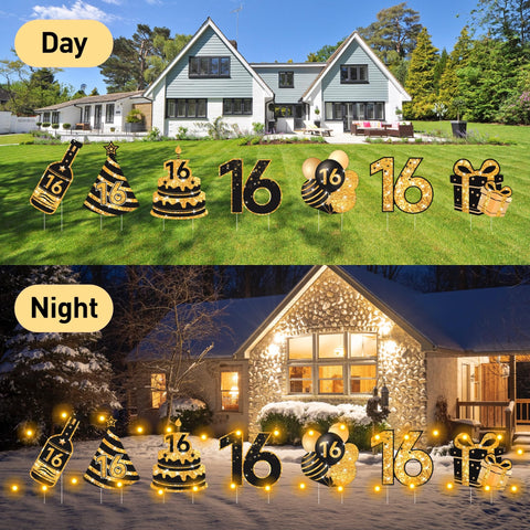 ComboJoy luces LED envueltas en estaca creando ambiente brillante