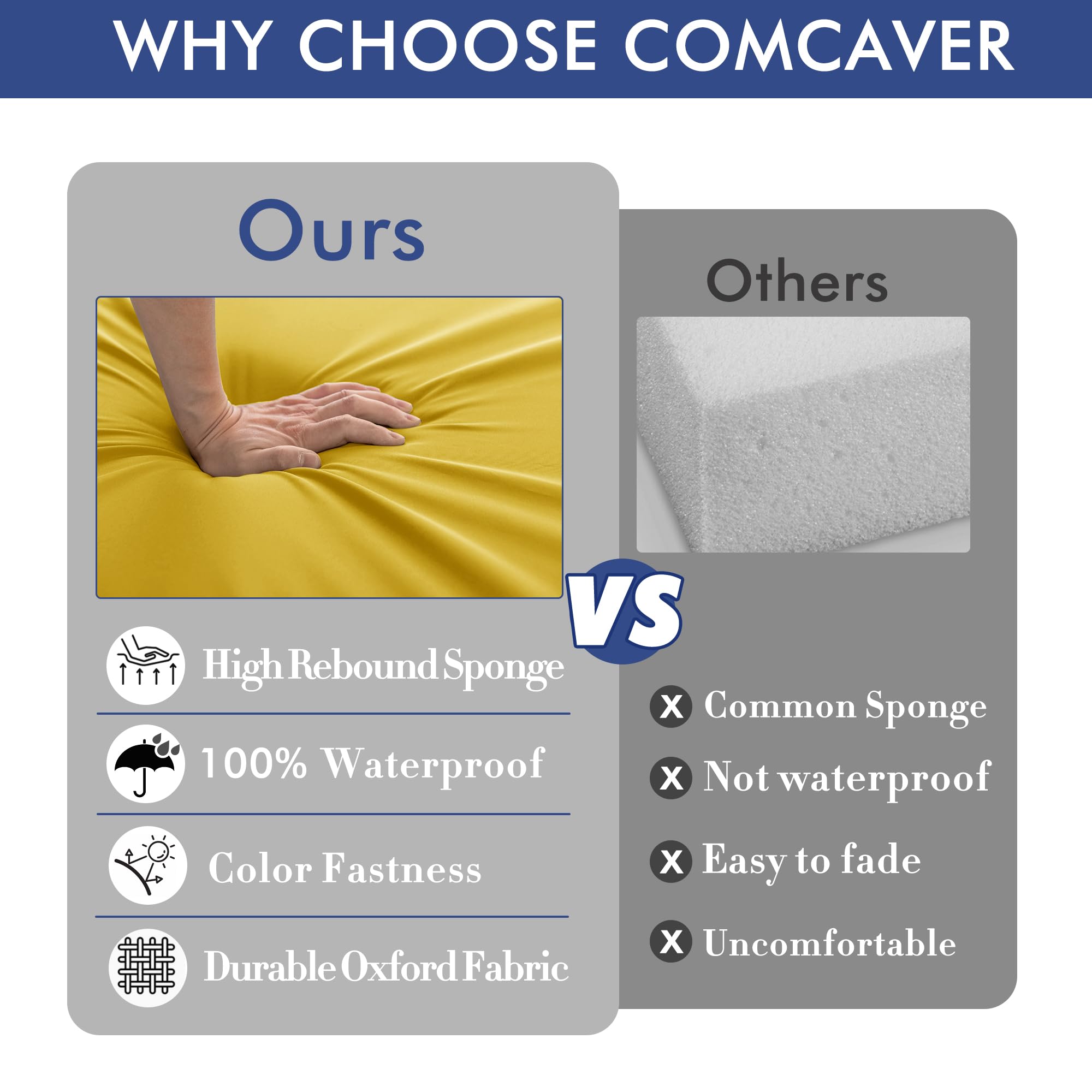 Comcaver varios colores alineados, opciones de tono para combinar muebles