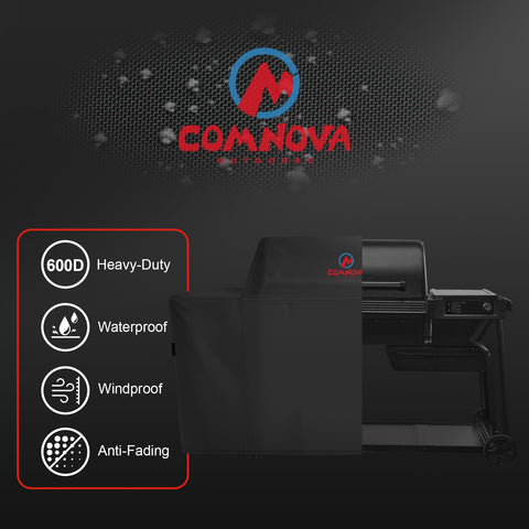 Comnova detalle del cierre de velcro ajustable asegurando la funda al ahumador