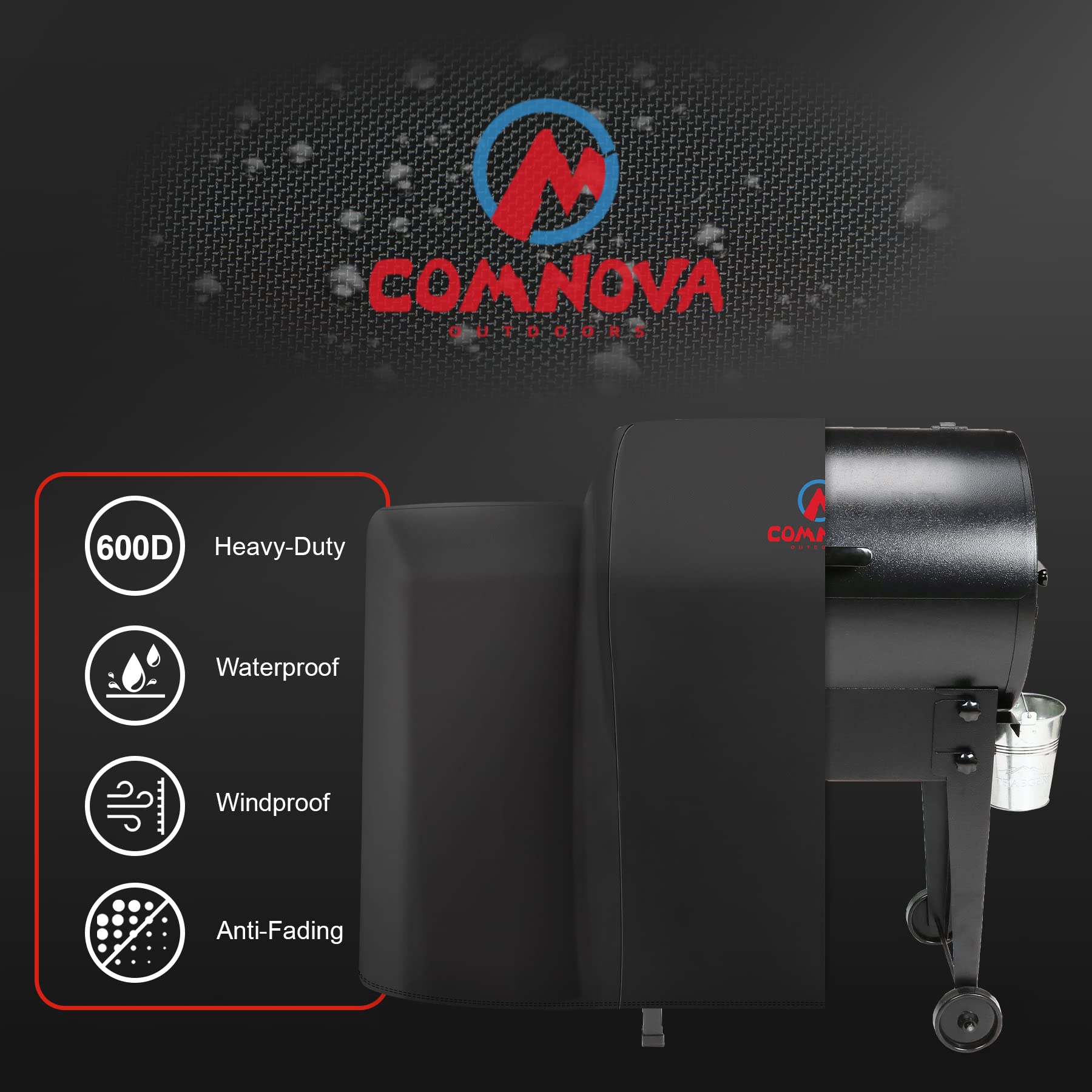 Comnova detalle del cierre de velcro que asegura la funda y evita que se vuele con viento