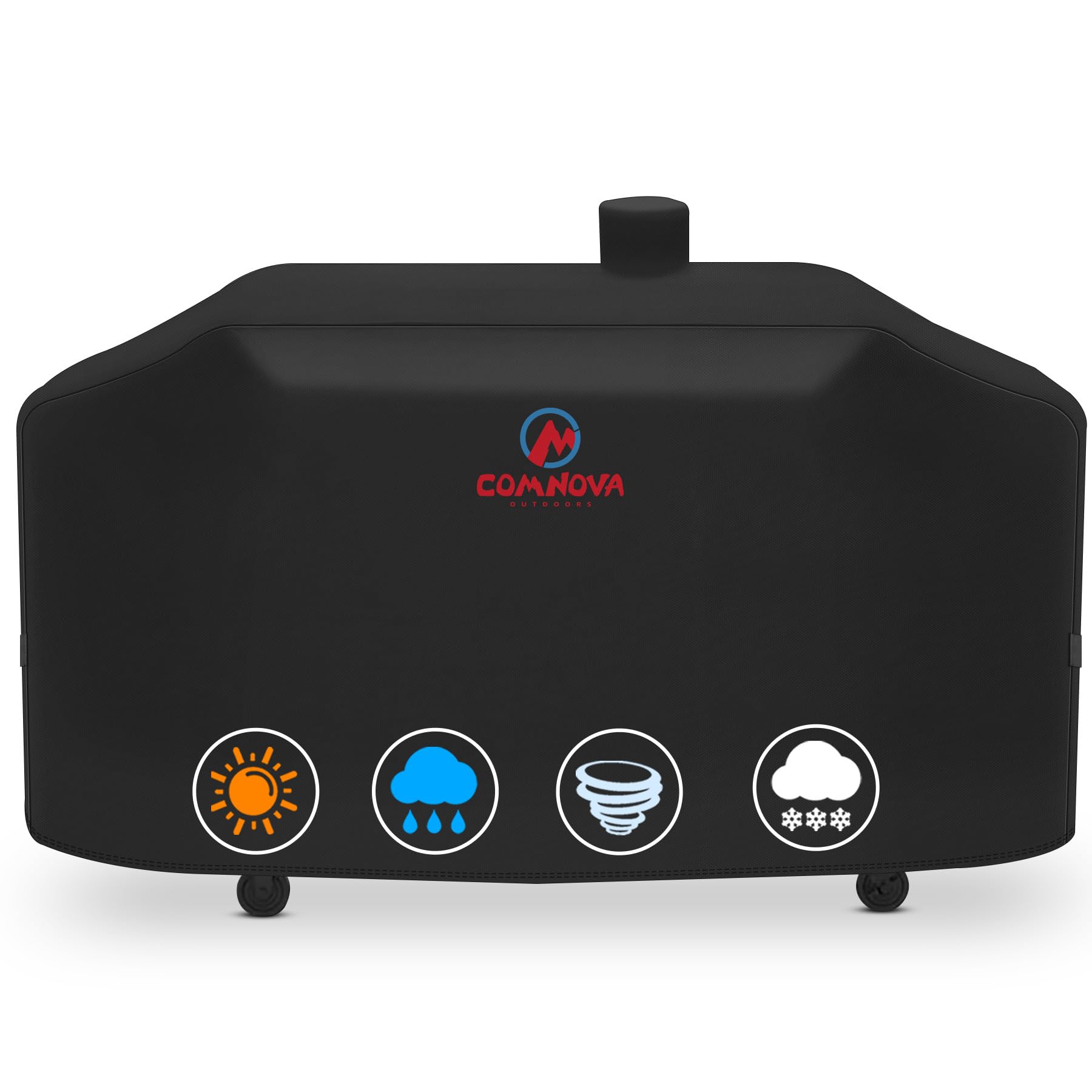 M COMNOVA OUTDOORS vista frontal de la funda 75 pulgadas protegiendo la parrilla