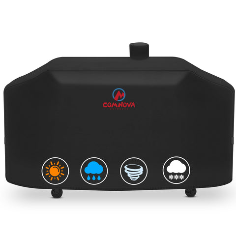 M COMNOVA OUTDOORS vista frontal de la funda 75 pulgadas protegiendo la parrilla