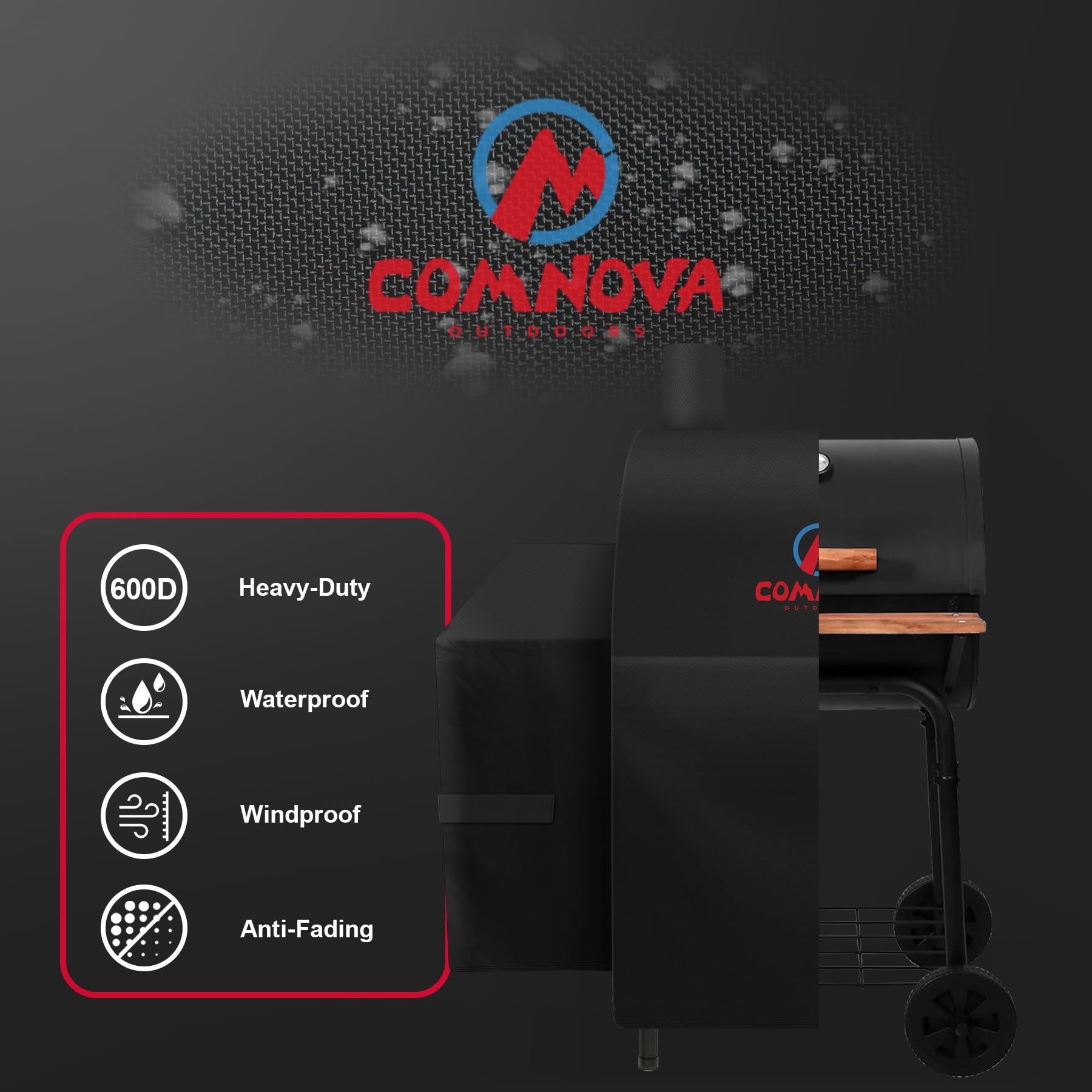 Comnova cierre velcro lateral que asegura la funda contra viento