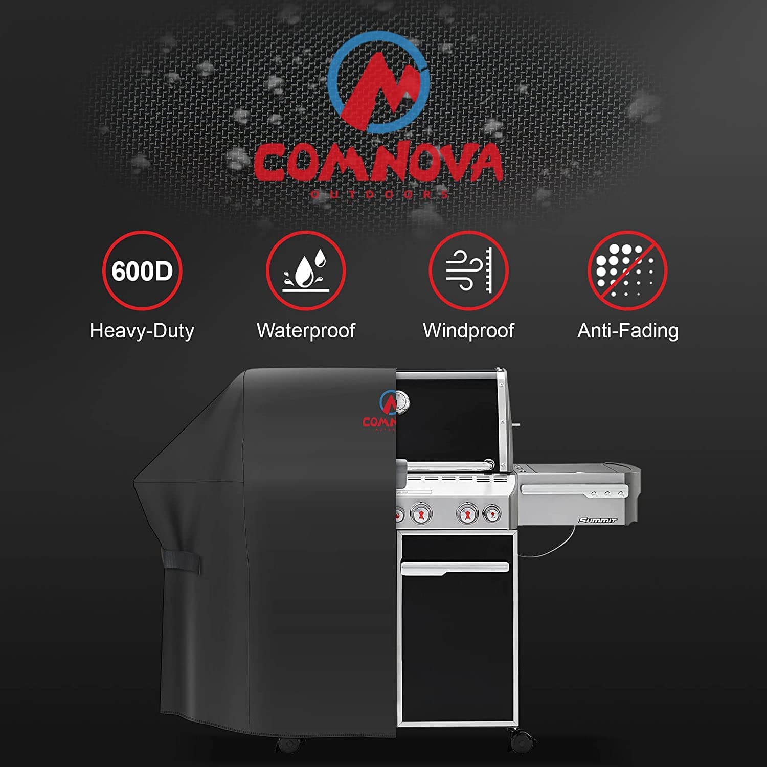 M COMNOVA OUTDOORS velcro ajustable asegurando la funda contra viento