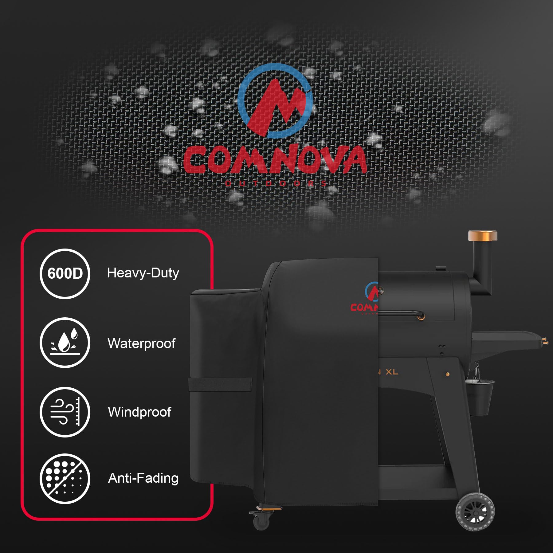 M COMNOVA OUTDOORS funda colocada en parrilla al aire libre, resguarda de la lluvia