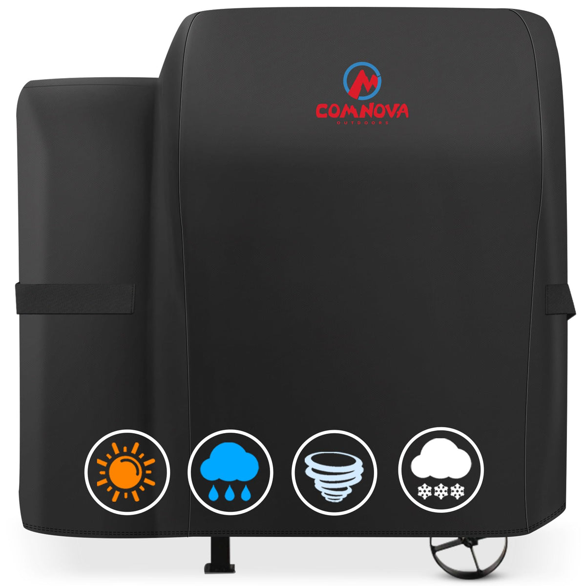 Comnova funda frontal para Pit Boss 38" protegiendo la parrilla de lluvia