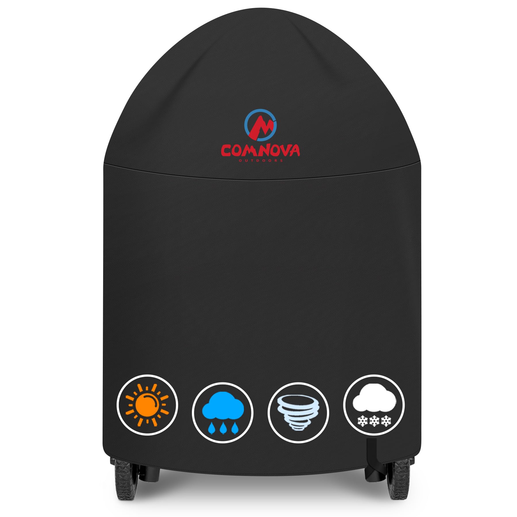 Comnova funda frontal mostrando ajuste perfecto en Char-Griller AKORN, protege contra agua