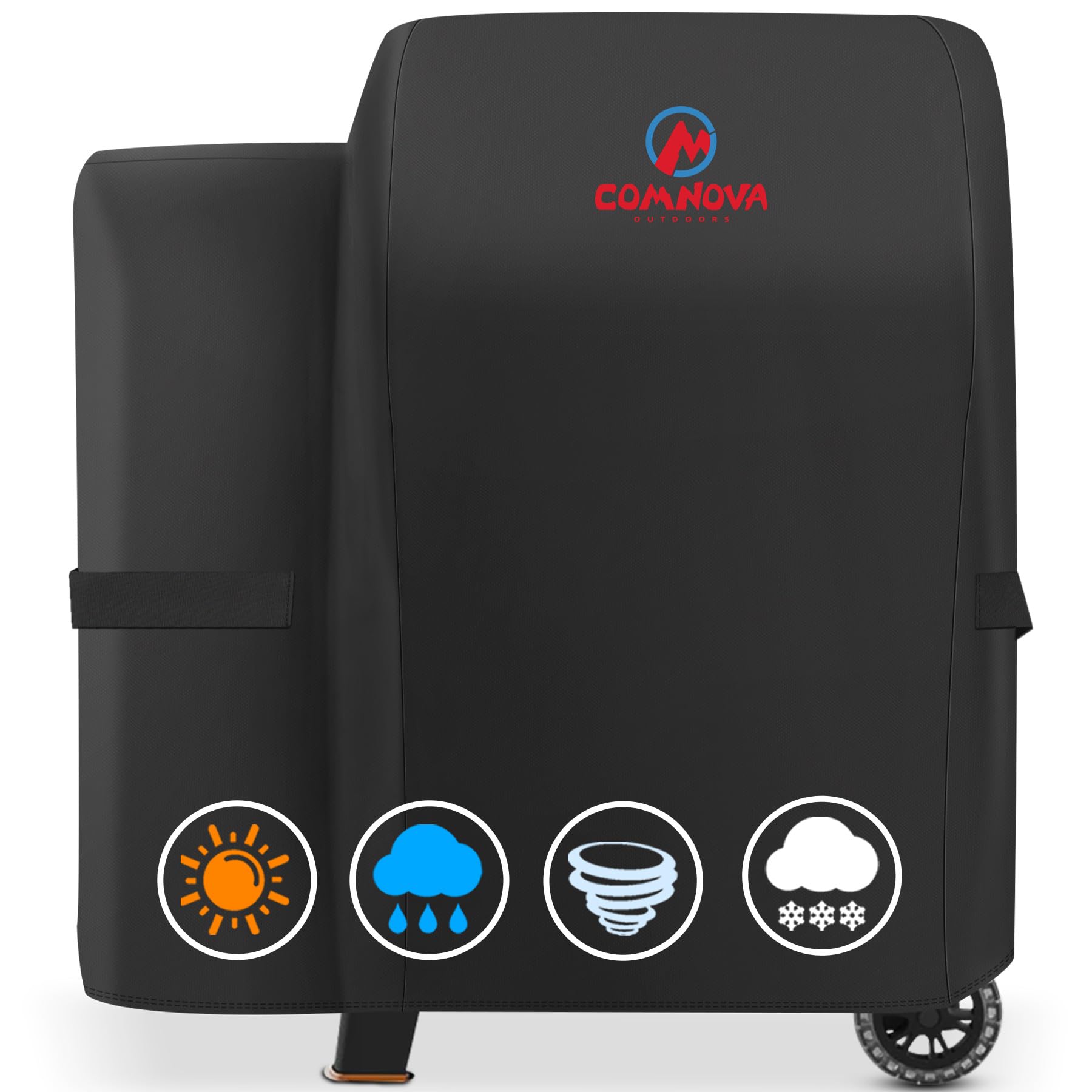 Comnova funda frontal para Pit Boss mostrando ajuste y protección