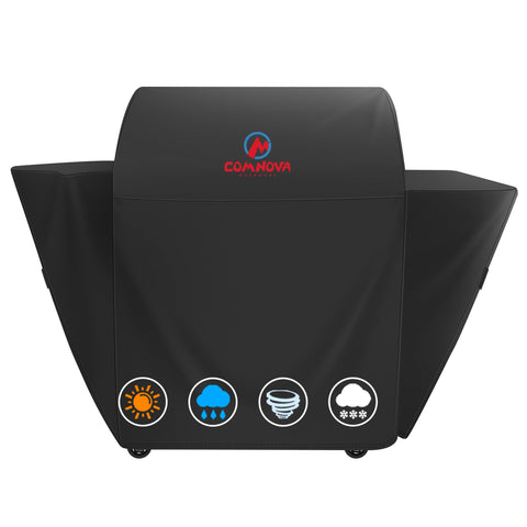 Comnova funda frontal protegiendo una parrilla Traeger Select, protección completa