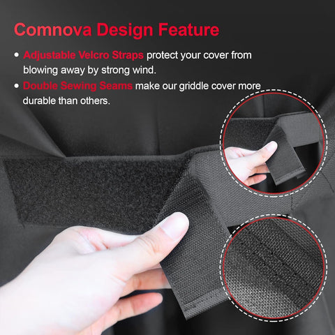 M COMNOVA OUTDOORS funda con gotas de lluvia demostrando capacidad impermeable