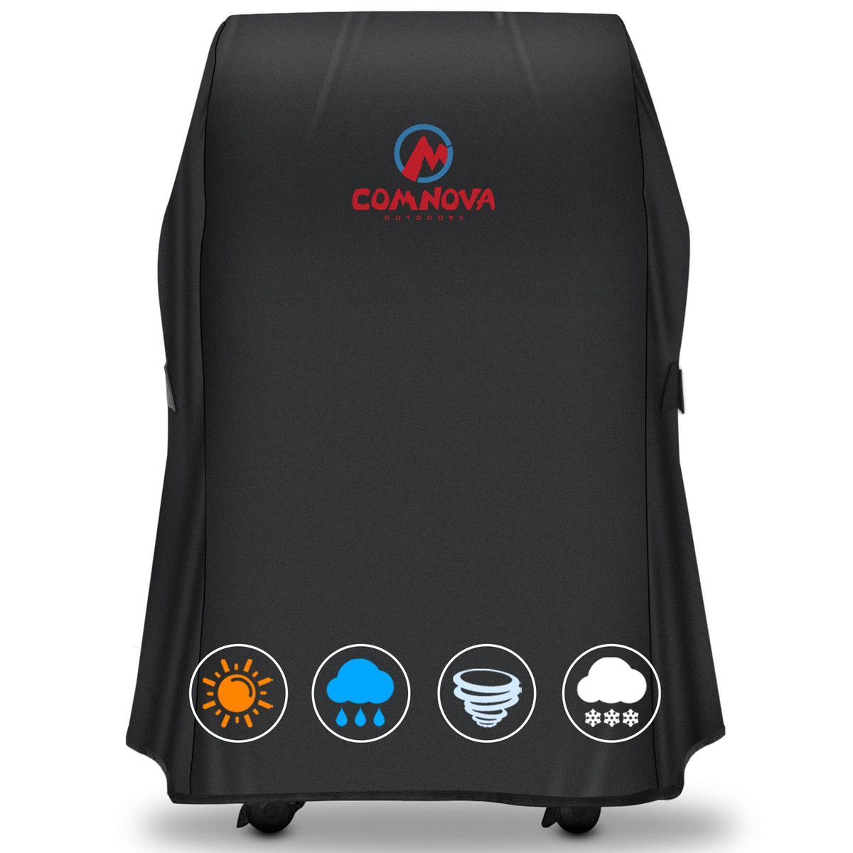Comnova funda frontal cubriendo una parrilla Weber, protege de lluvia