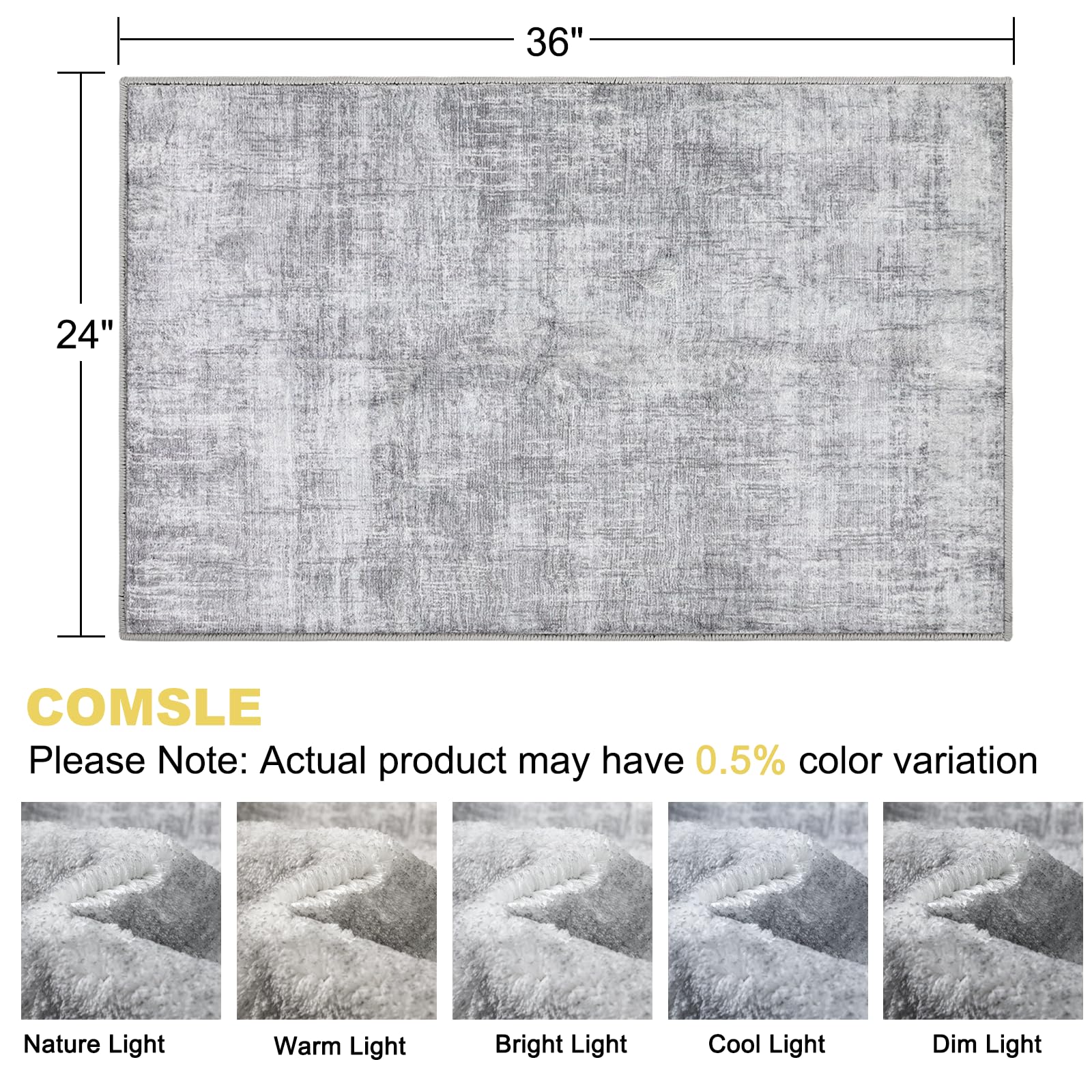 COMSLE primer plano de la textura de felpa, suavidad visual que ofrece confort al pisar