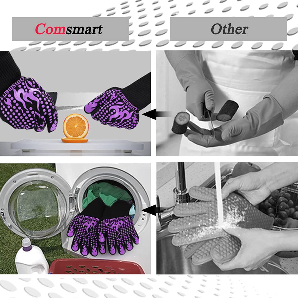 Comsmart guantes junto a mano para comparar tamaño y cobertura