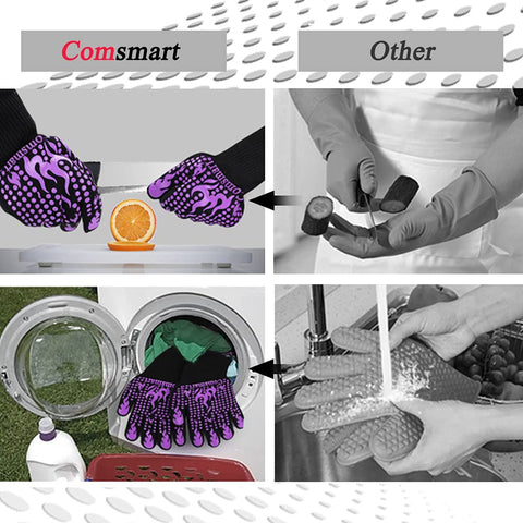 Comsmart guantes junto a mano para comparar tamaño y cobertura