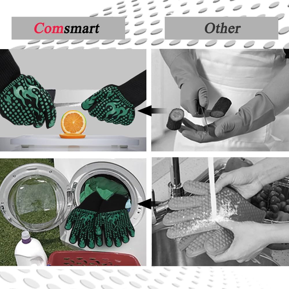 Comsmart guantes junto a mano para comparar tamaño y ajuste universal