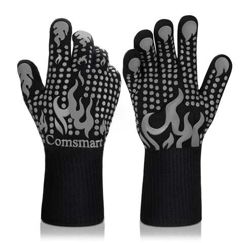 Comsmart guantes frente mostrando diseño gris y longitud para protección