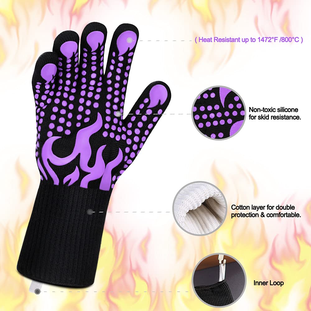 Comsmart guantes usando en parrilla para manipular rejillas calientes