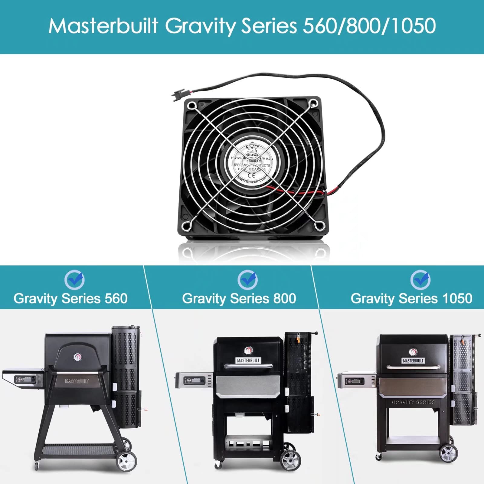 COMVIEE ventilador comparativa tamaño para verificar ajuste visualmente