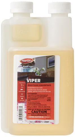 Control Solutions Viper envase frontal mostrando etiqueta y concentración como referencia de uso