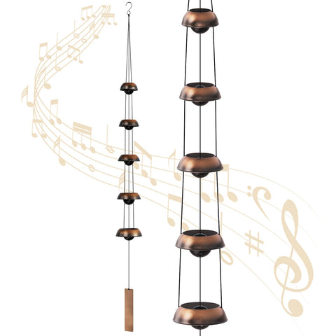 coobest vista frontal de campanilla de cobre, elegante sonido profundo