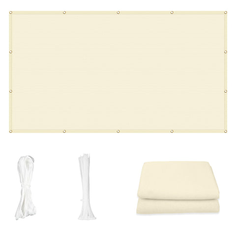 Cool Area vista frontal del toldo butter cream con sombra uniforme