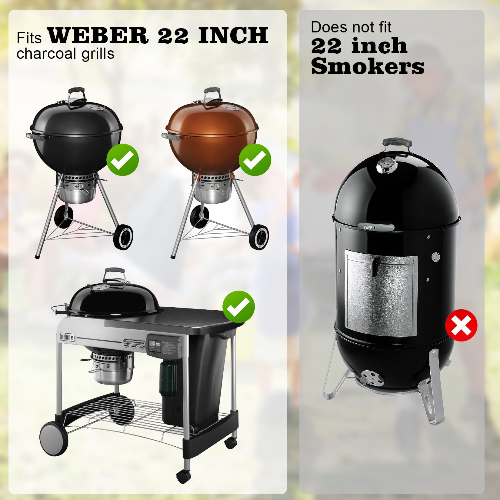 Comparación de tamaño Coolbird 22" junto a utensilios para ver escala