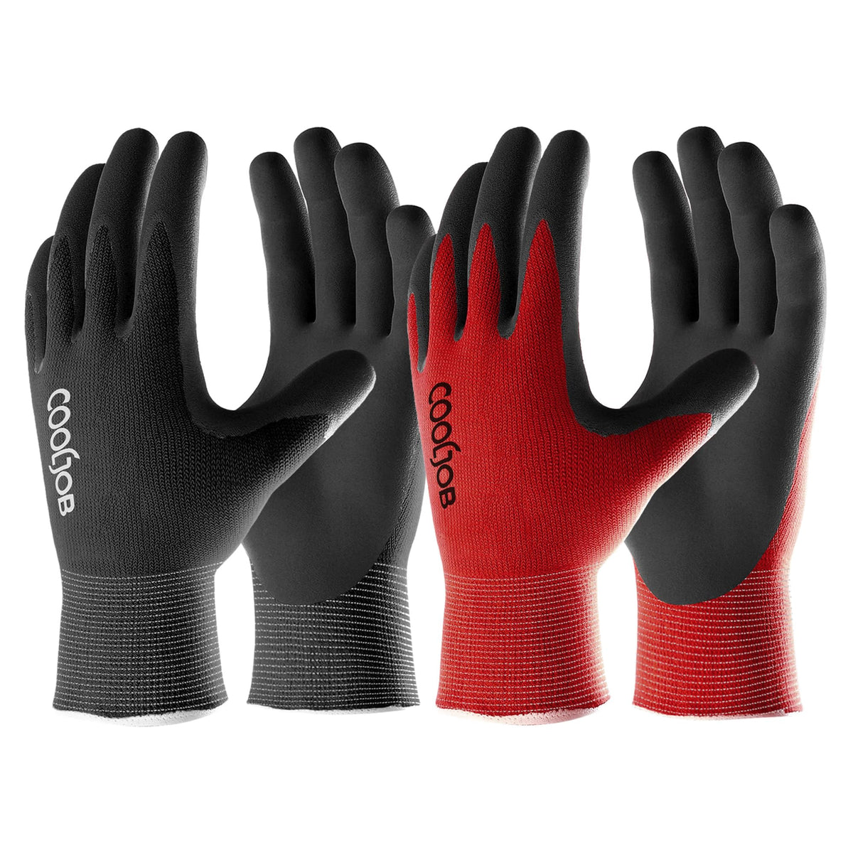 COOLJOB guantes empaquetado frontal mostrando 6 pares y colores práctico
