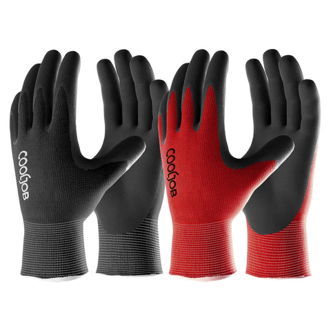 COOLJOB guantes empaquetado frontal mostrando 6 pares y colores práctico