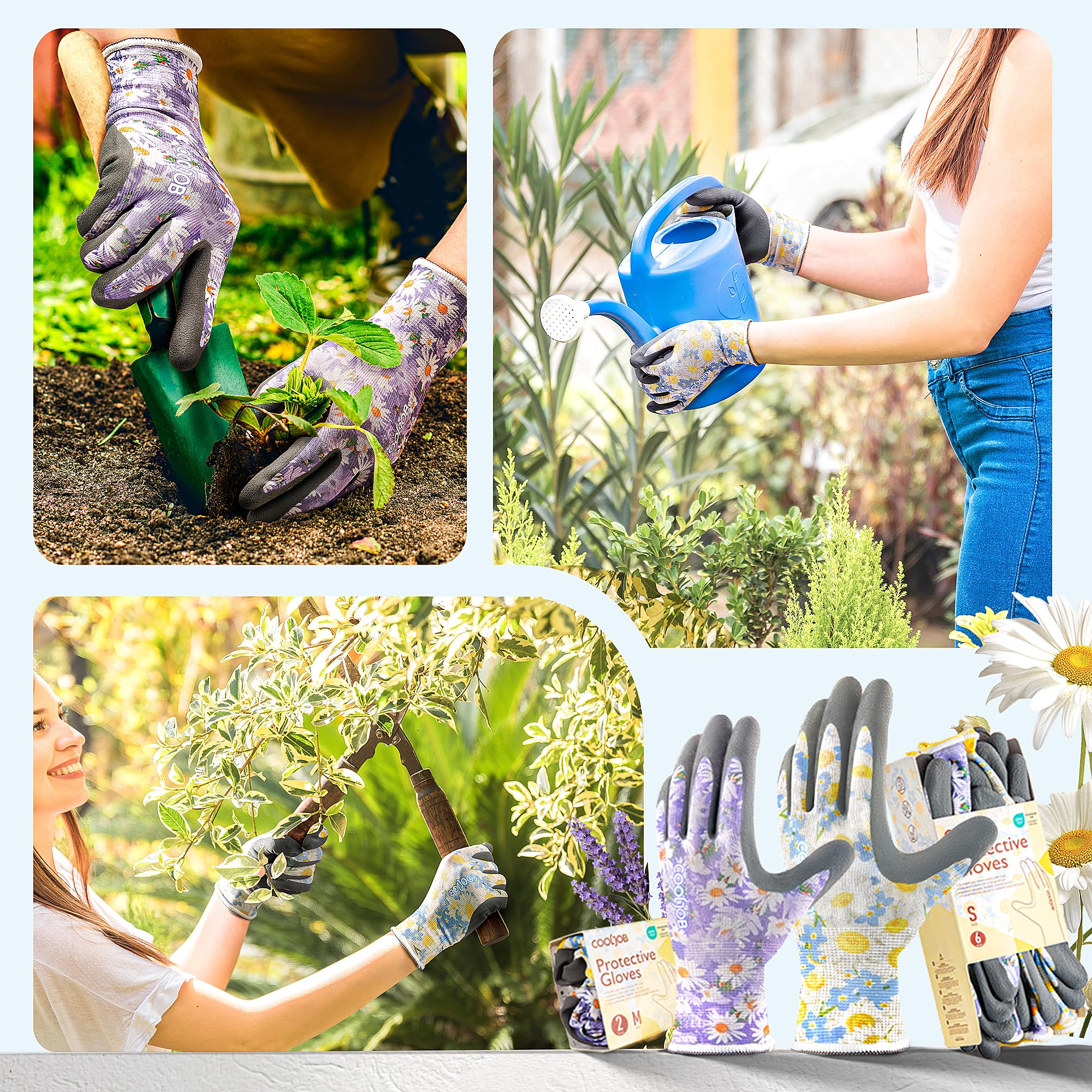 COOLJOB guantes extendidos secándose al aire tras lavado fácil