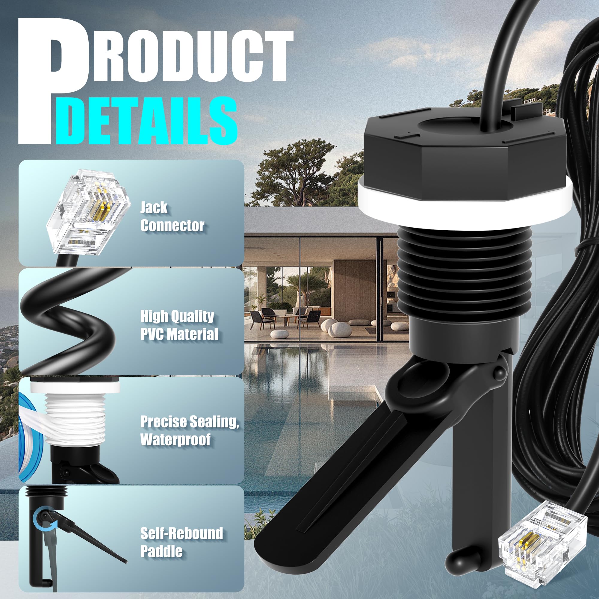 Cooouds GLX-FLO-RP con cable de 15 ft y conector tipo phone jack para conexión rápida