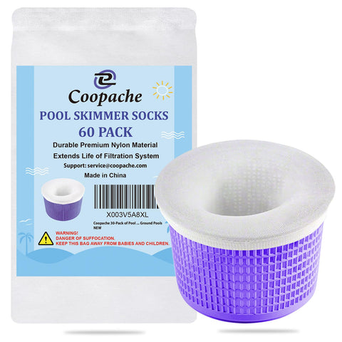 Coopache paquete de 60 fundas para skimmer protege bomba y facilita mantenimiento