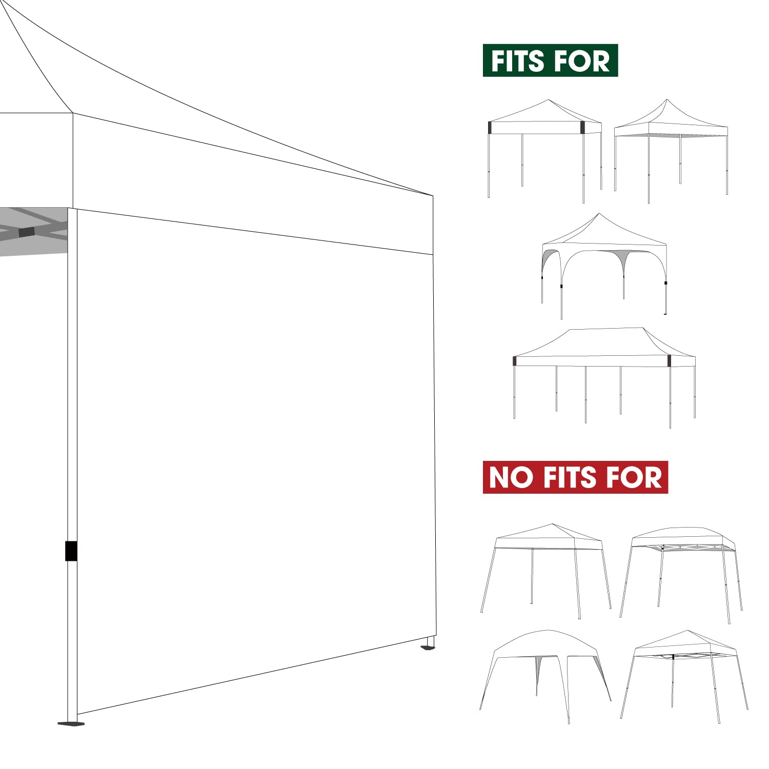COOSHADE comparación de tamaño con toldo 10x10 para ajuste claro