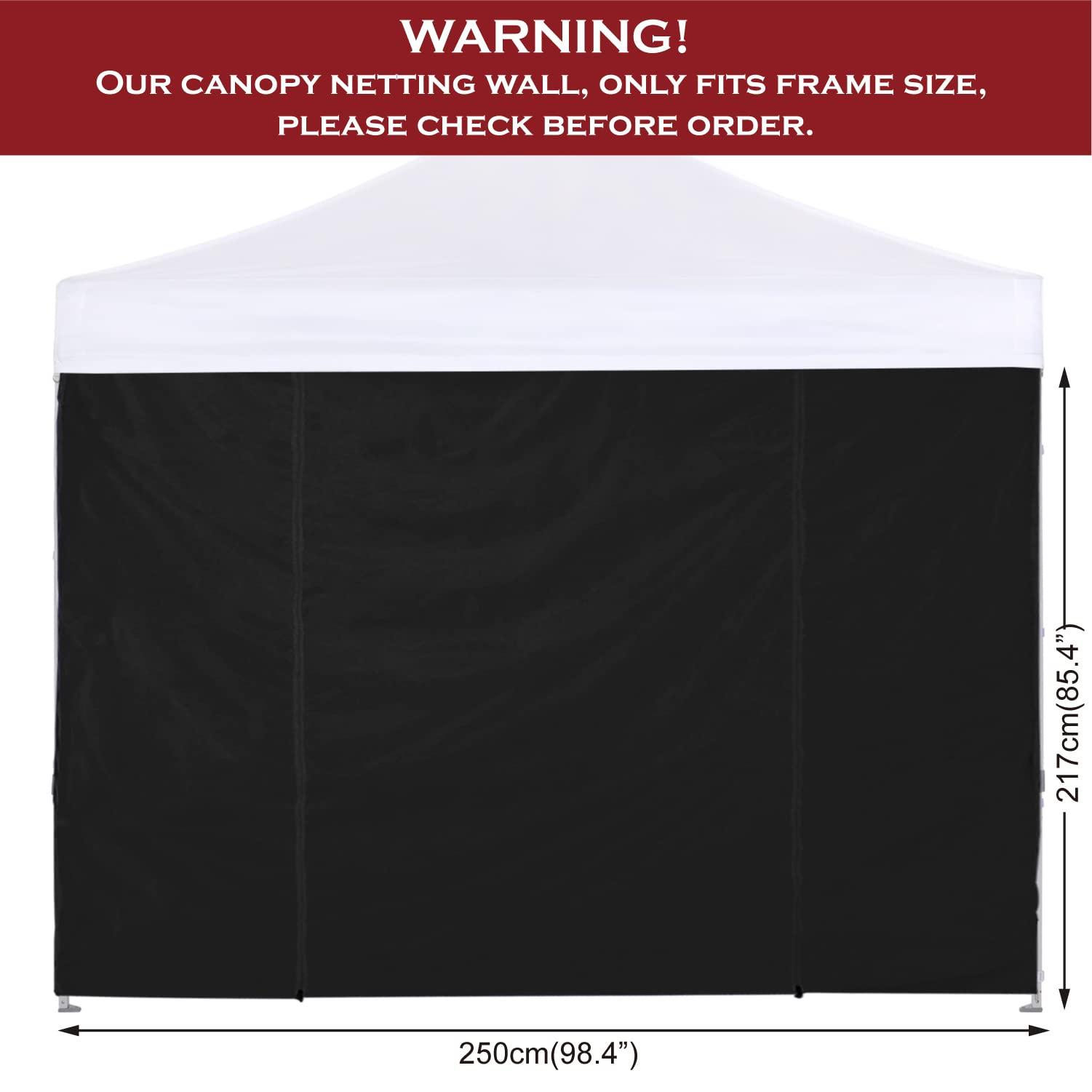 COOSHADE comparativa de tamaño 86x100 pulgadas para compatibilidad 8x8