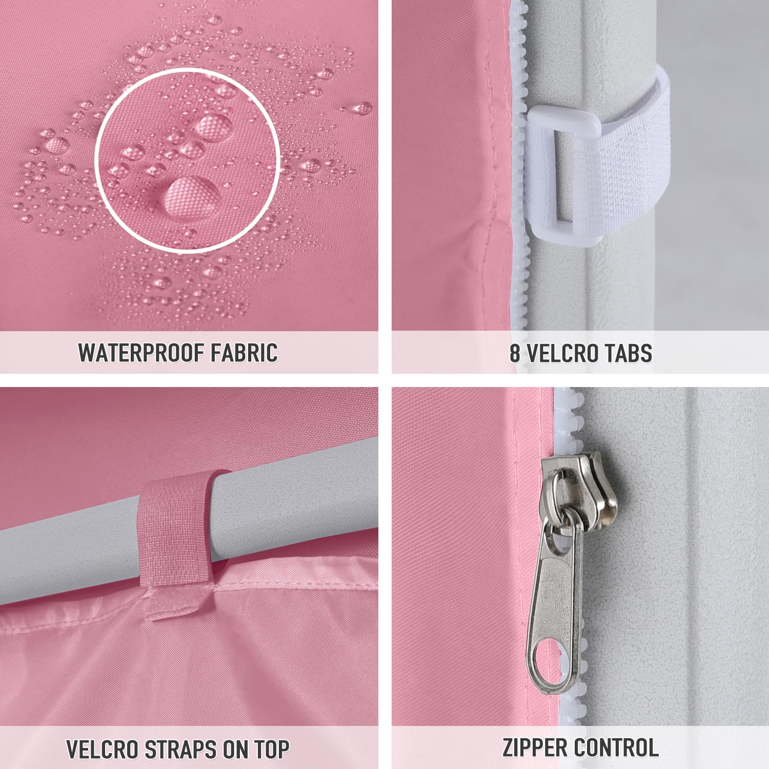 COOSHADE fijación con velcro y pestañas asegura el panel firmemente
