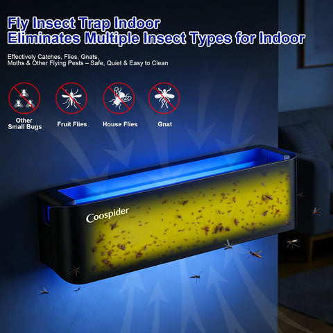 coospider-repta foco de la lámpara UV 365nm que atrae insectos pequeños