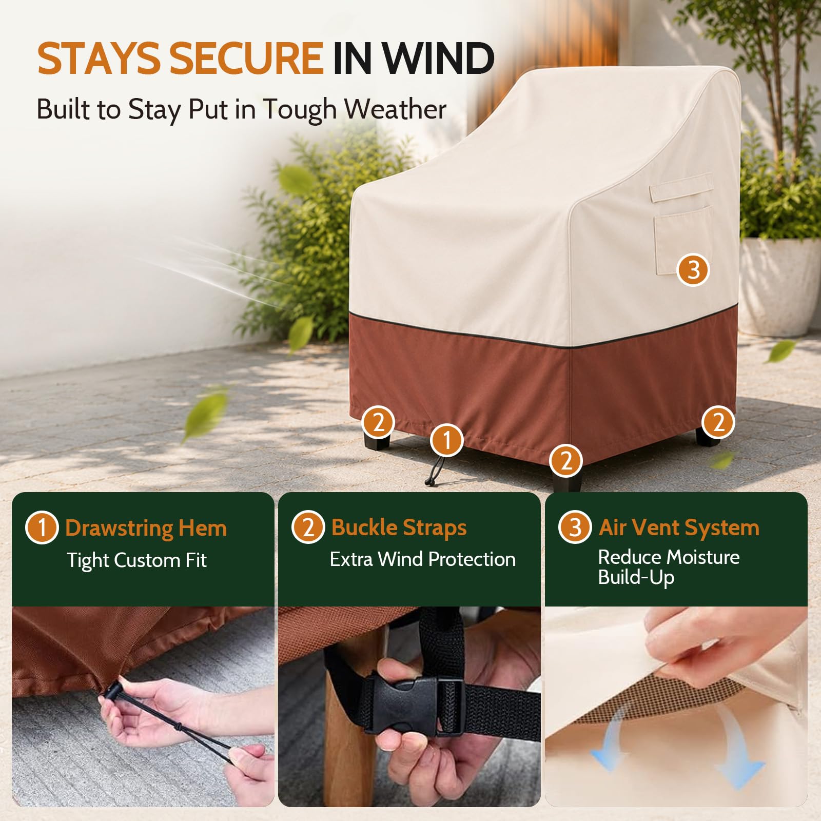 COSFLY correas con hebilla ajustable aseguran la funda contra el viento