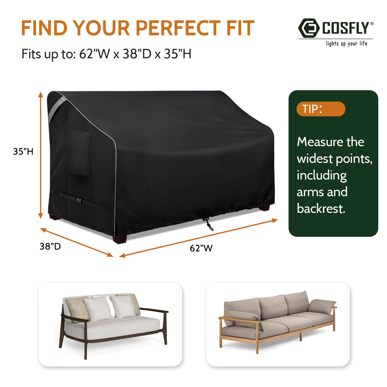 COSFLY primer plano del tejido 600D mostrando resistencia y protección UV