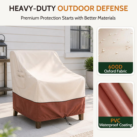COSFLY funda colocada en silla de comedor exterior, protege del clima