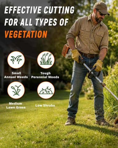 COSY GARDEN TOOLS etiqueta con especificaciones 0.105 pulg y 3 lb, información útil