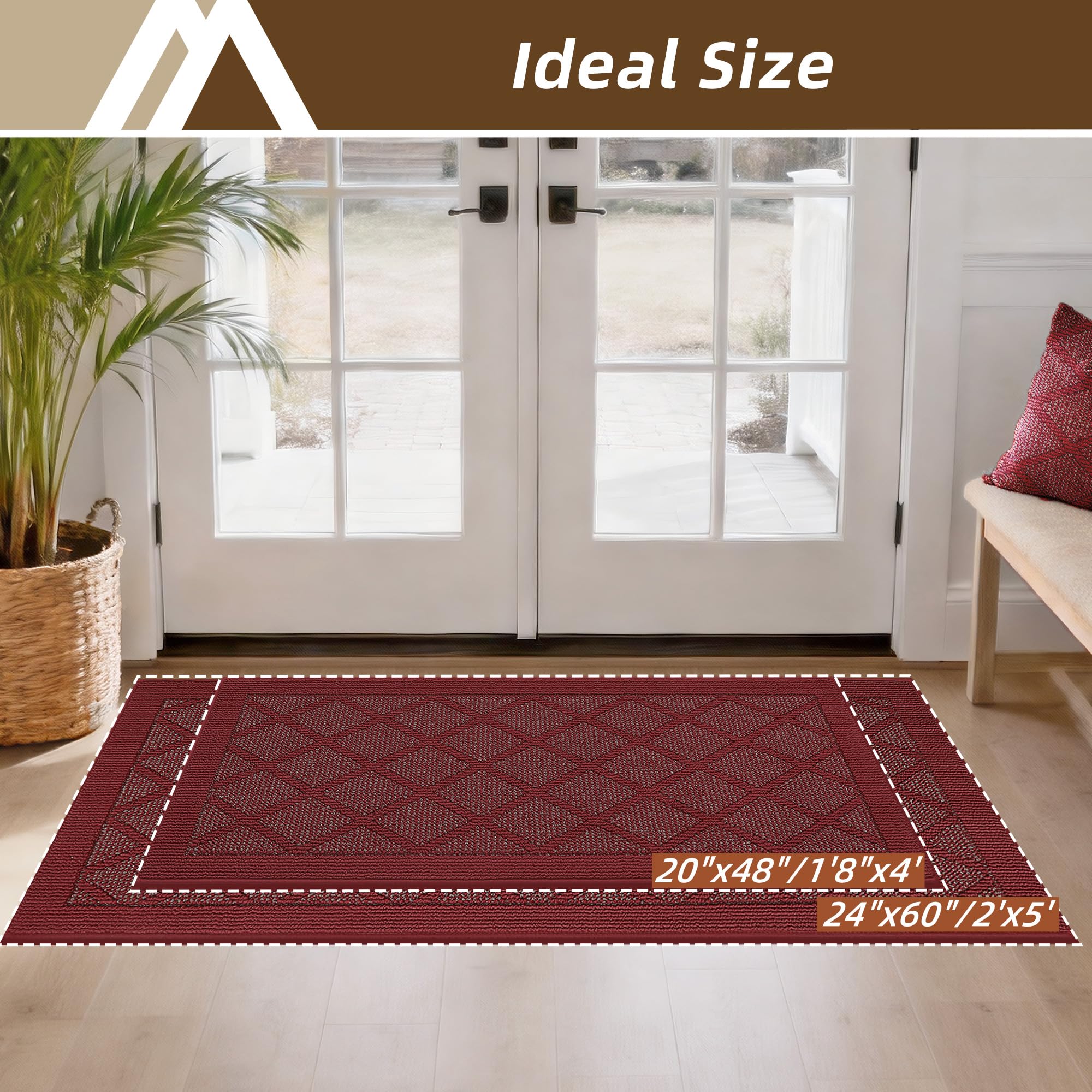 COSY HOMEER felpudo deslizándose bajo puerta demostrando compatibilidad con paso seguro