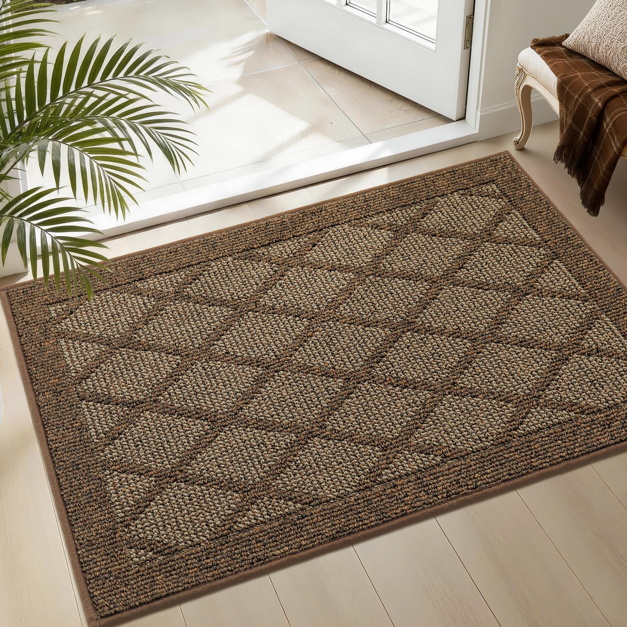 COSY HOMEER felpudo frontal 24x36 mostrando diseño y color marrón, protección eficaz