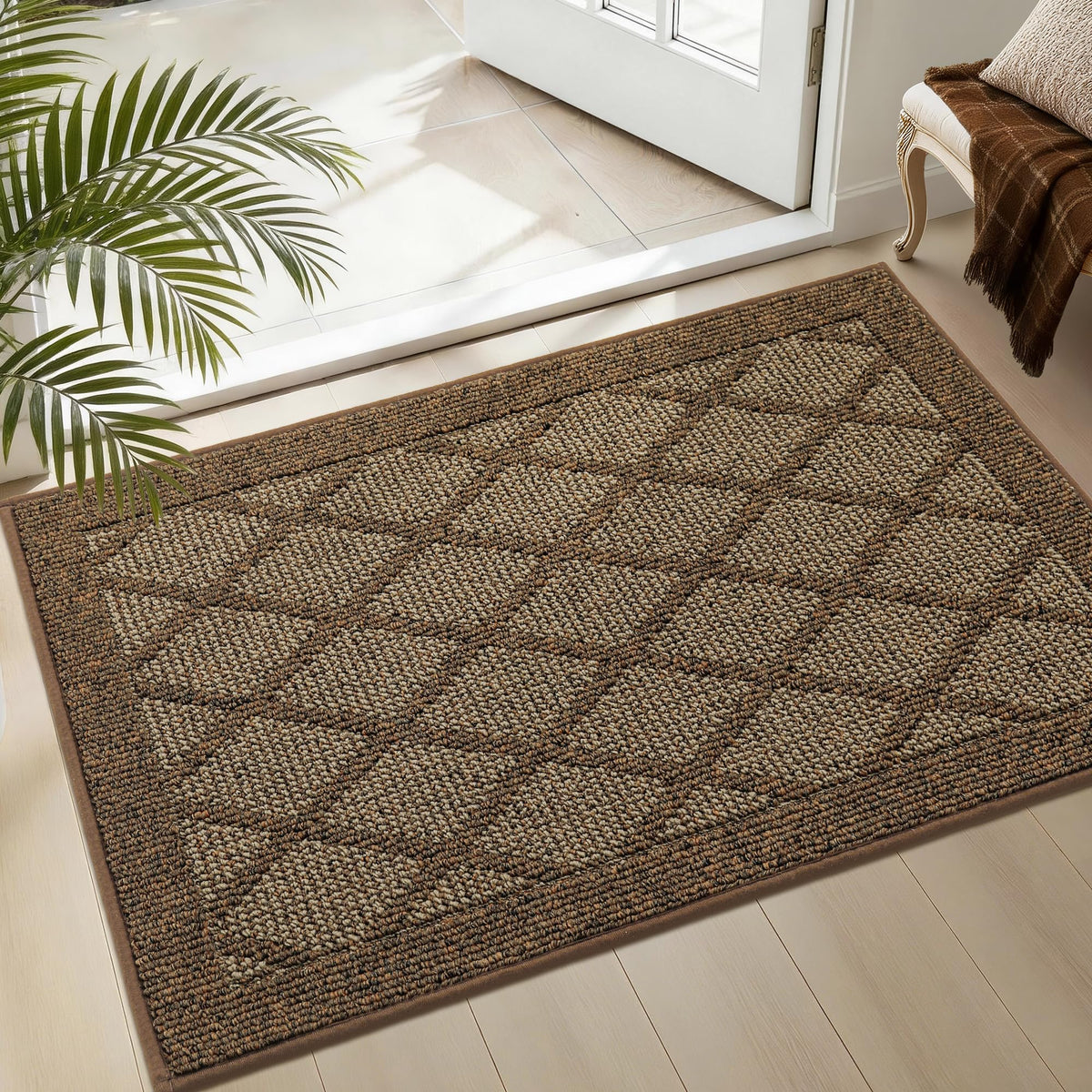 COSY HOMEER felpudo frontal 24x36 mostrando diseño y color marrón, protección eficaz