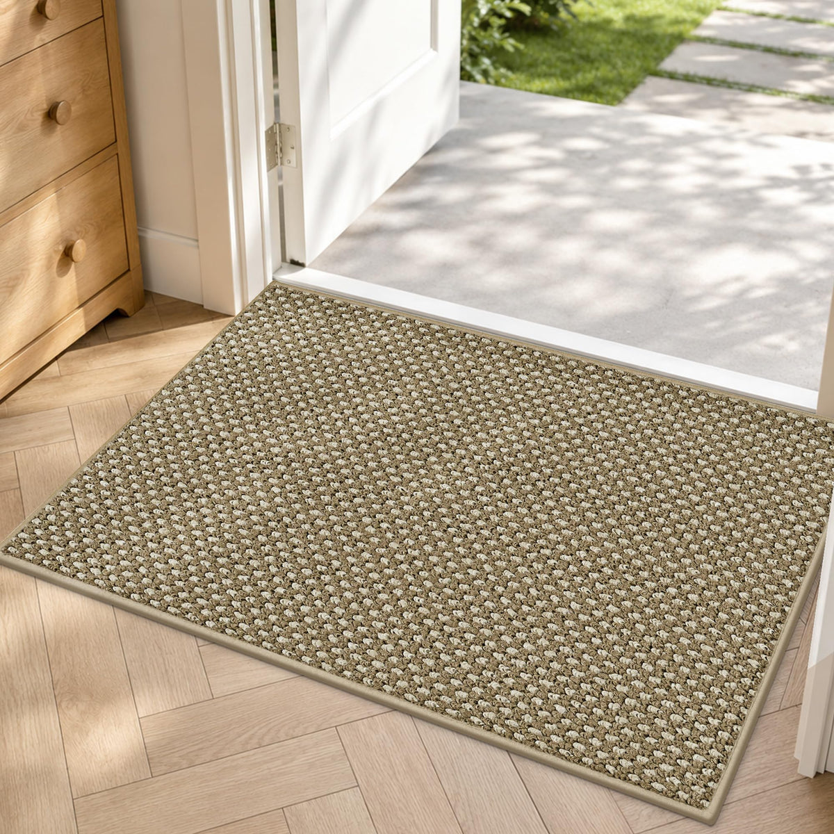COSY HOMEER felpudo frontal mostrando diseño y color beige